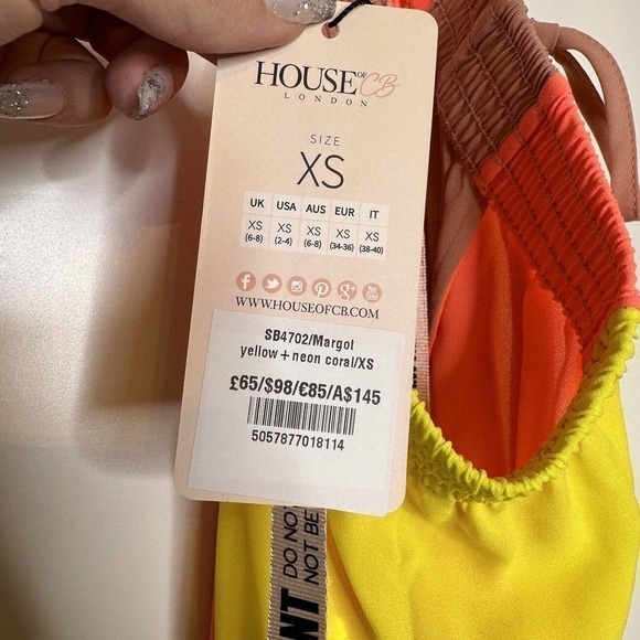 NWT House of CB Striped Margot Pants Women's High Waisted Wide Leg Semi-Sheer XS - Picture 5 of 9